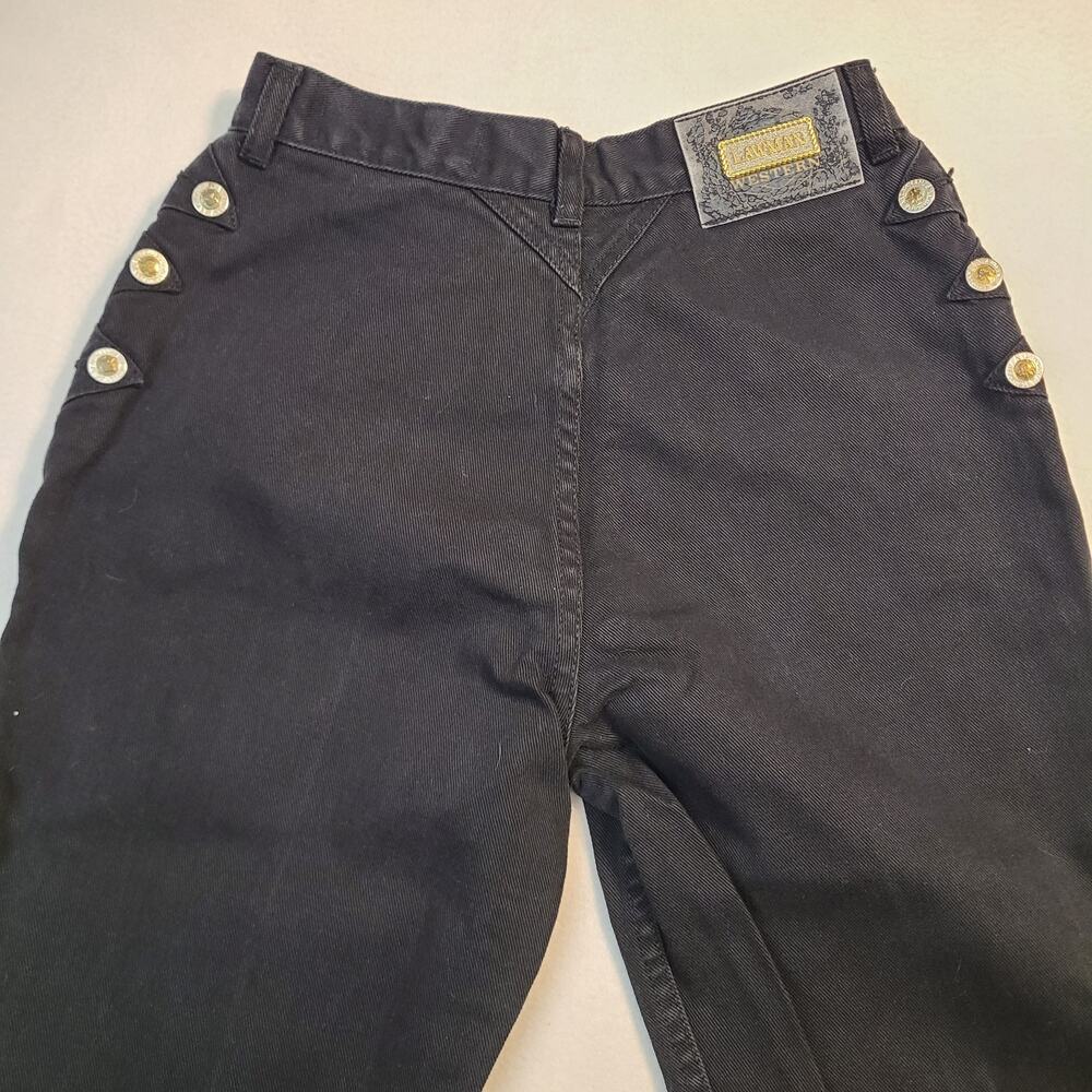 Lawman Vintage Western Black Jeans Womens Sz 9 Button Accent USA Western Cowgirl
